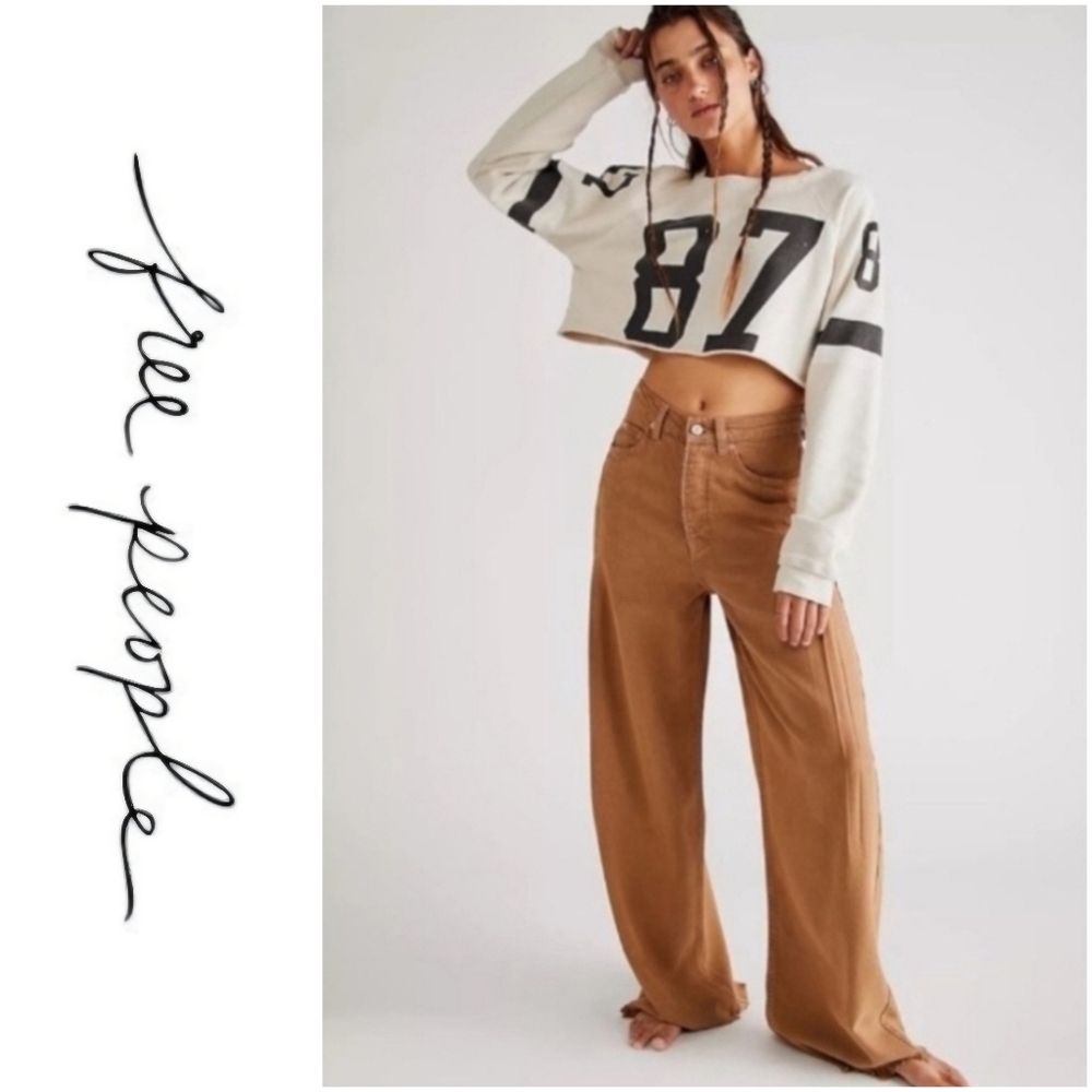 NWT Free People We The Free Old West Slouch Wide Leg Jeans Sz 28 Runs Small